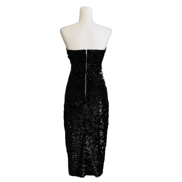 Gianni Bini Dress Vida Black Sequin Strapless Formal Black Tie Midi Size 2 NEW - Picture 6 of 15